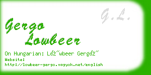 gergo lowbeer business card